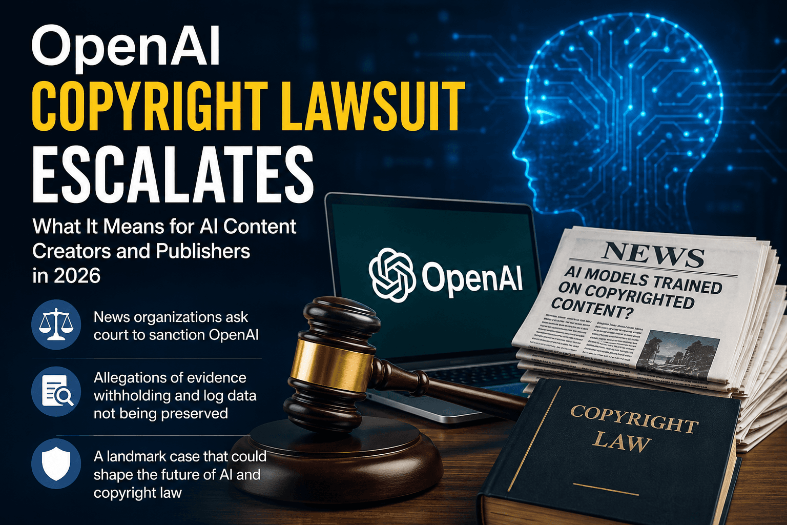 OpenAI Copyright Lawsuit Escalates: What It Means for AI Content Creators and Publishers in 2026