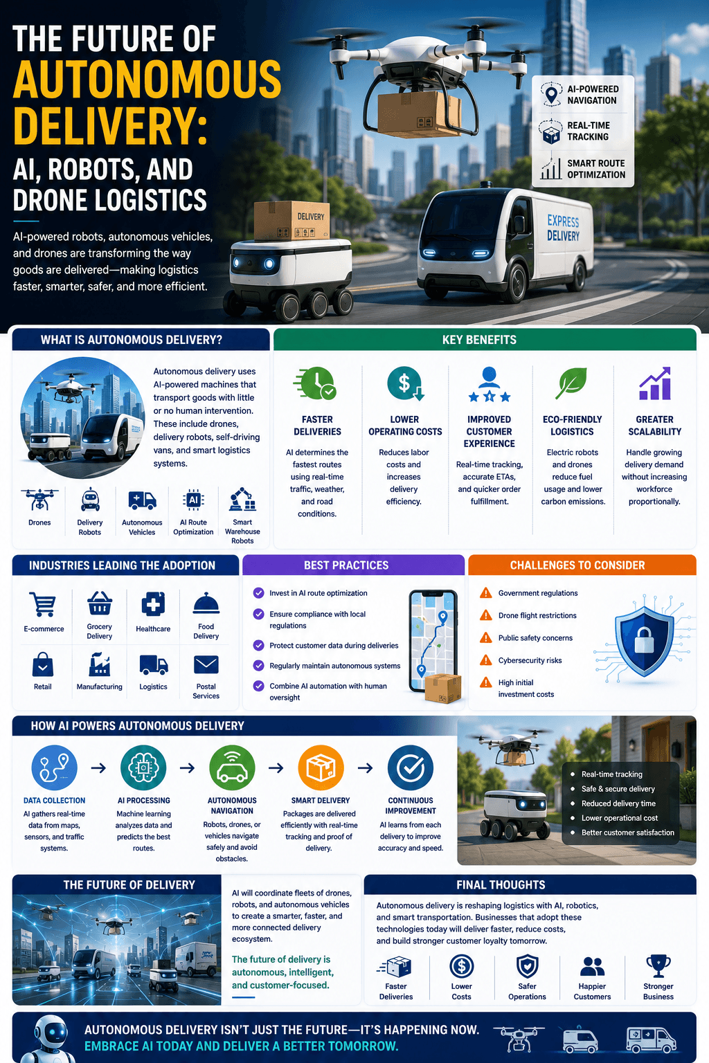 The Future of Autonomous Delivery: AI, Robots, and Drone Logistics